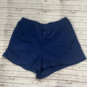 Lands End Board Shorts Womens Size 10 Lined Blue Nylon Hook & Loop Closure Swim